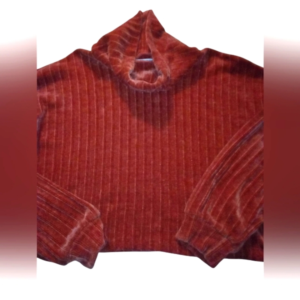 Altar'd State Brown Cowl Neck Sweater with Chunky Knit